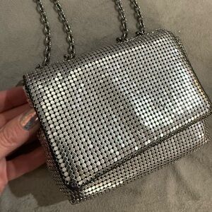 BCBGMaxAzria Metallic Mesh Clutch